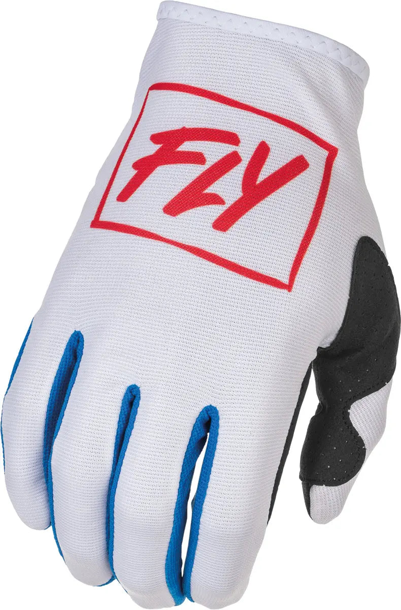 Fly Racing Lite MX Gloves Red / White / Blue - FREE UK Shipping, FREE 365 Day Returns | Moto Central