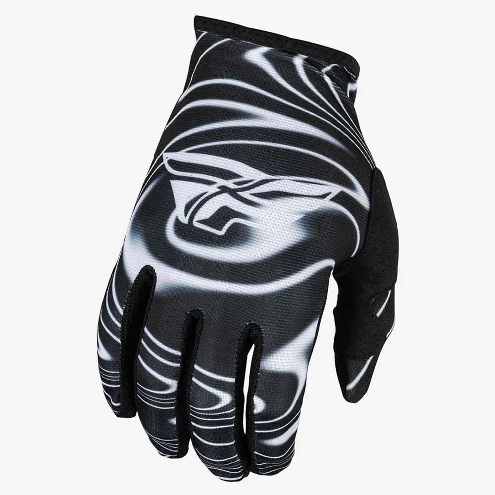 Fly Racing Lite MX Gloves Warped Black / White - FREE UK Shipping, FREE 365 Day Returns | Moto Central