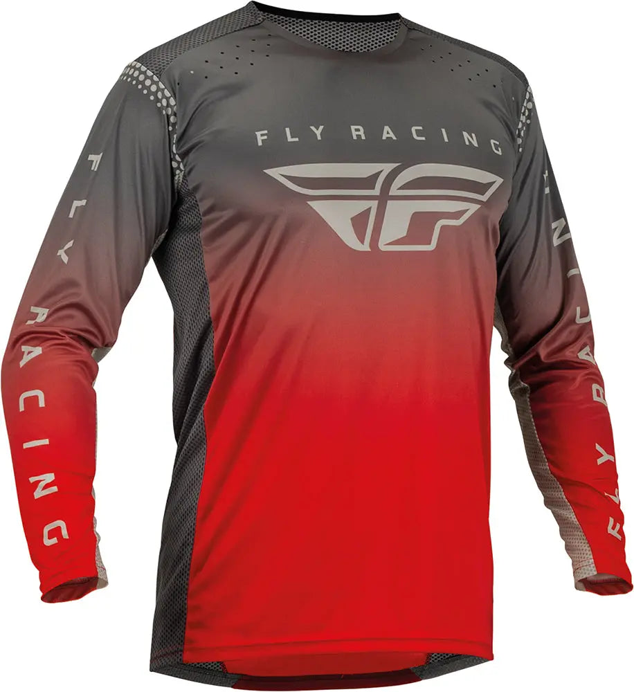 Fly Racing Lite MX Jersey Red / Grey - FREE UK Shipping, FREE 365 Day Returns | Moto Central