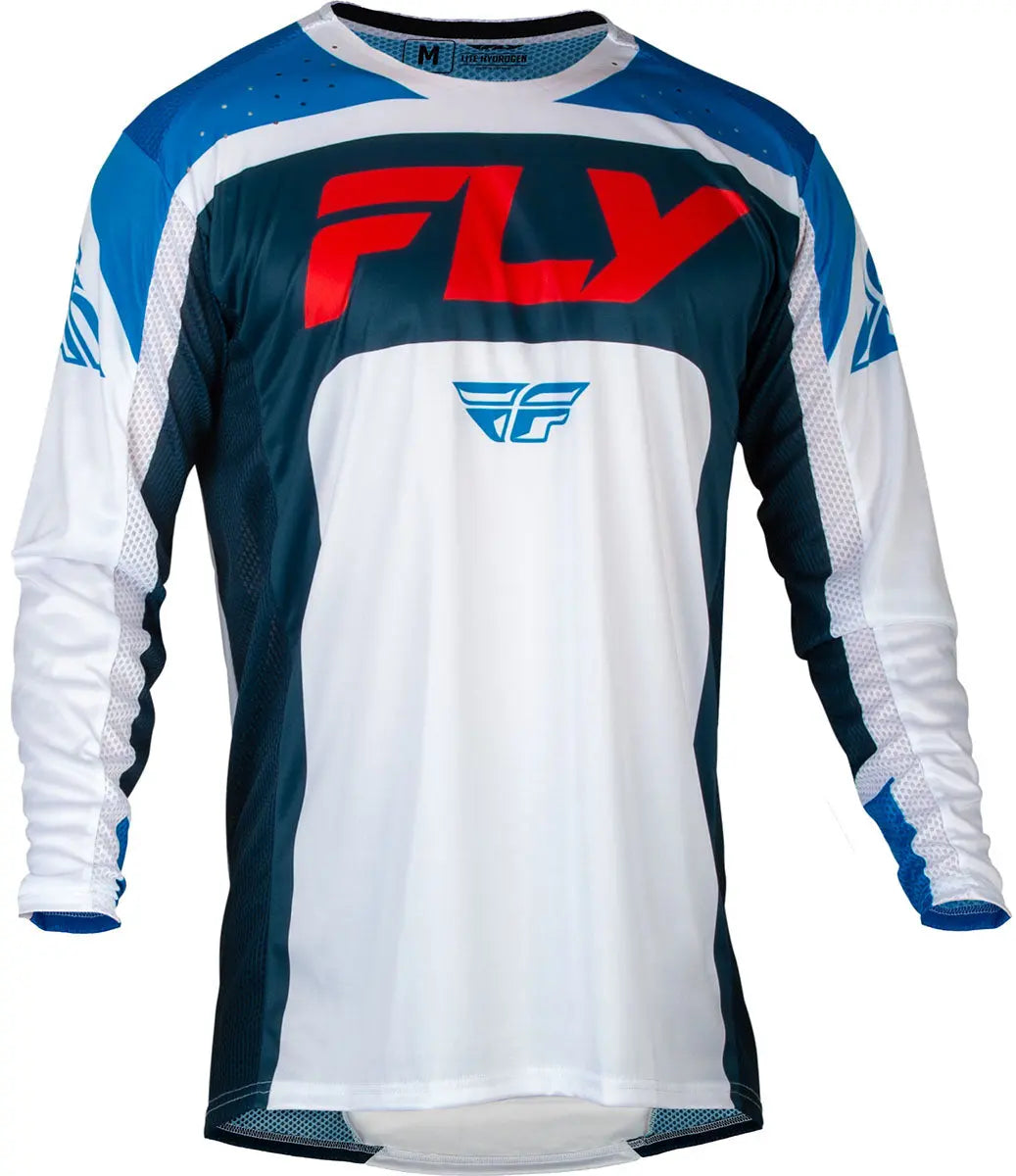 Fly Racing Lite MX Jersey Red / White / Navy - FREE UK Shipping, FREE 365 Day Returns | Moto Central