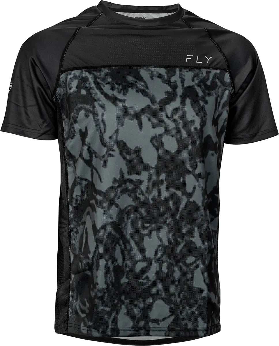 Fly Racing Super-D MTB Jersey Black / Evergreen / Camo - FREE UK Shipping, FREE 365 Day Returns | Moto Central