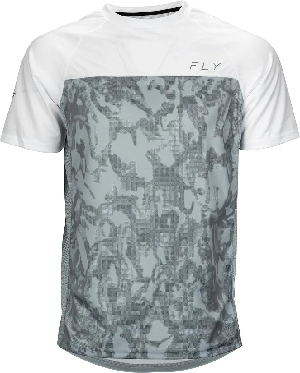 Fly Racing Super-D MTB Jersey White / Grey / Camo - FREE UK Shipping, FREE 365 Day Returns | Moto Central