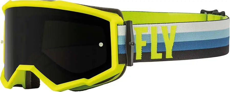 Fly Racing Zone MX Goggles Fluo Yellow / Teal / Smoke Lens - FREE UK Shipping, FREE 365 Day Returns | Moto Central