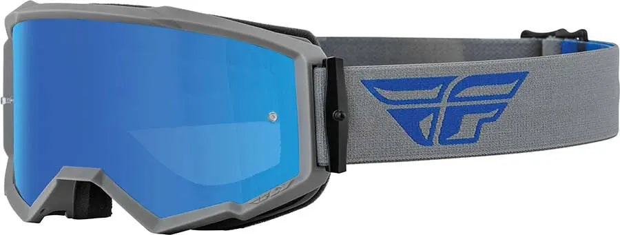 Fly Racing Zone MX Goggles Grey / Blue / Smoke Lens - FREE UK Shipping, FREE 365 Day Returns | Moto Central