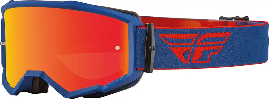 Fly Racing Zone MX Goggles Red / Navy / Mirror Lens - FREE UK Shipping, FREE 365 Day Returns | Moto Central