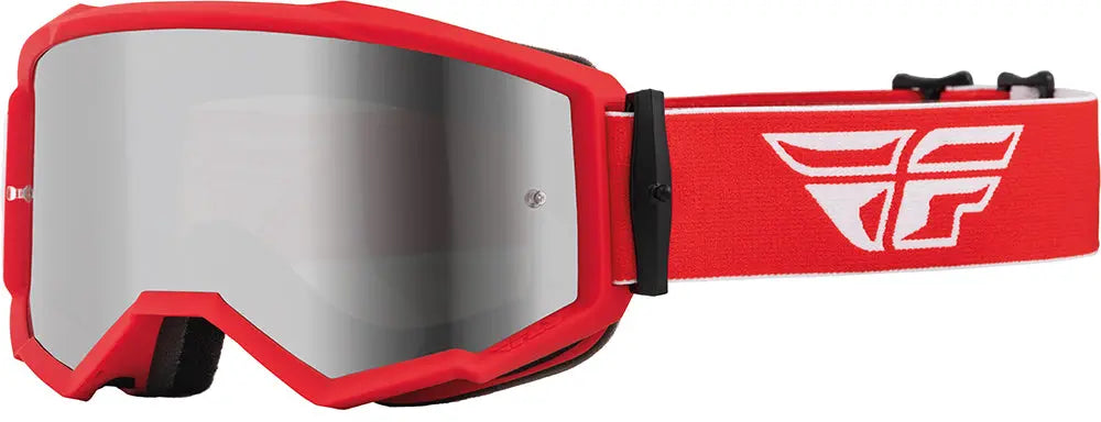 Fly Racing Zone MX Goggles White / Red / Mirror Lens - FREE UK Shipping, FREE 365 Day Returns | Moto Central