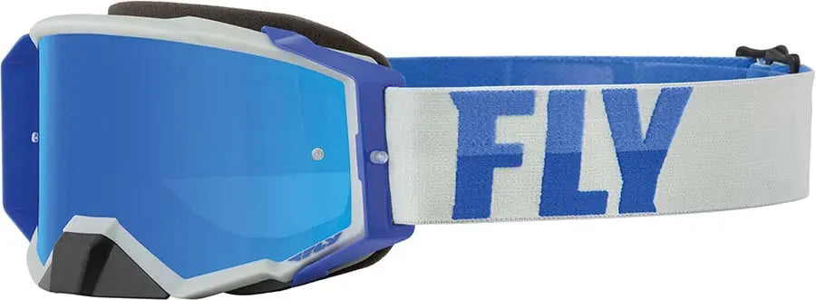 Fly Racing Zone Pro MX Goggles Blue / Mirror Lens - FREE UK Shipping, FREE 365 Day Returns | Moto Central