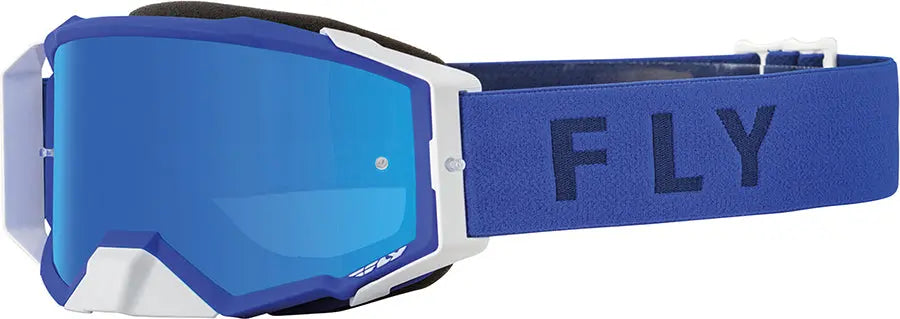 Fly Racing Zone Pro MX Goggles Grey / Blue / Mirror Lens - FREE UK Shipping, FREE 365 Day Returns | Moto Central