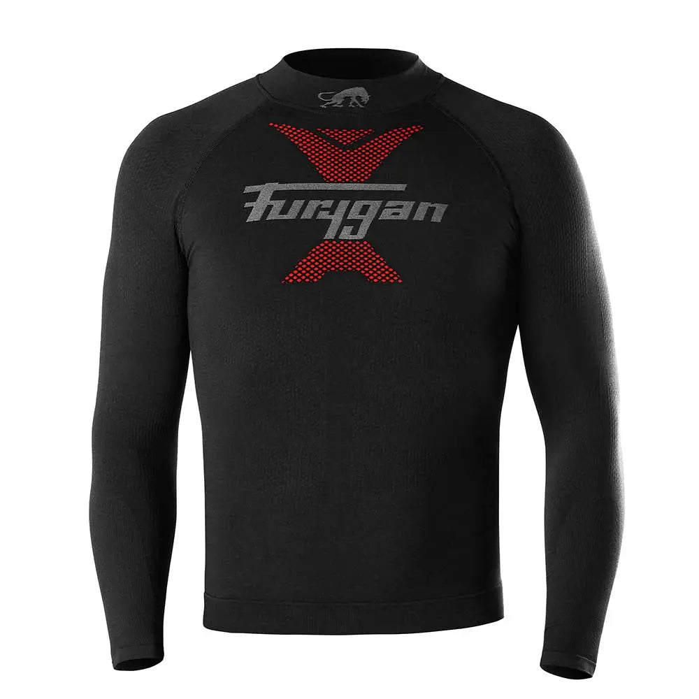 Furygan Active 37.5 Thermo Base Layer Long Sleeves T-Shirt Black / Red - FREE UK Shipping, FREE 365 Day Returns | Moto Central