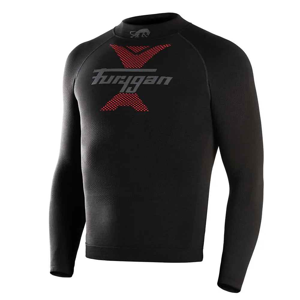 Furygan Active 37.5 Thermo Base Layer Long Sleeves T-Shirt Black / Red - FREE UK Shipping, FREE 365 Day Returns | Moto Central