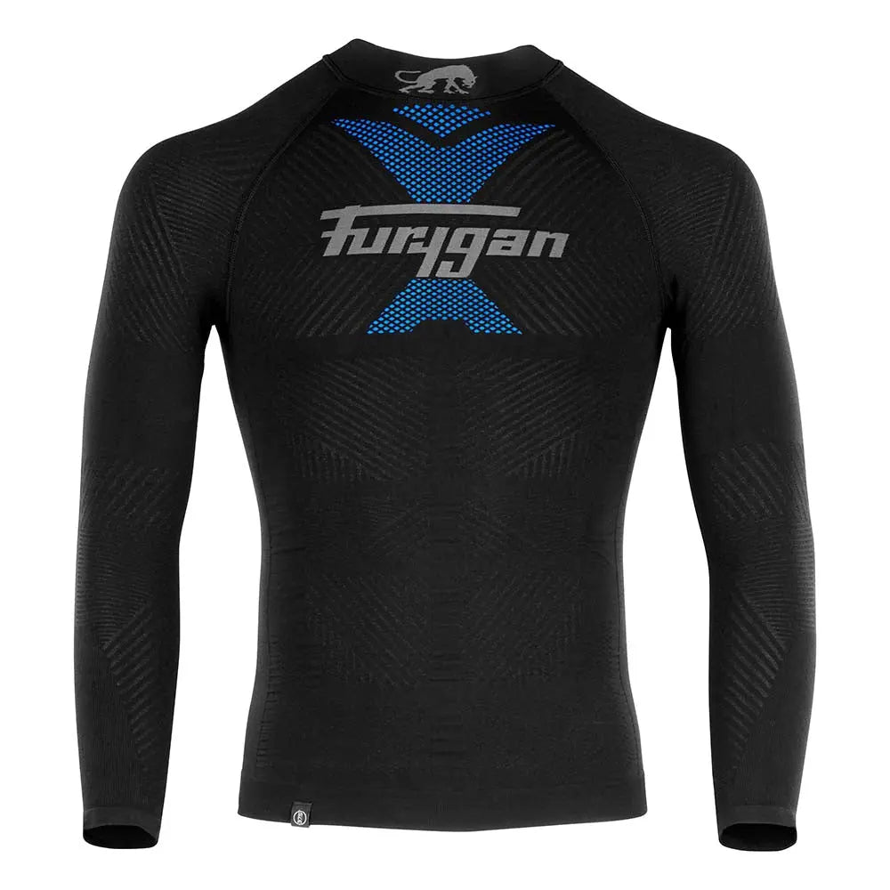 Furygan Active Thermo Base Layer Long Sleeves T-Shirt Black / Blue - FREE UK Shipping, FREE 365 Day Returns | Moto Central