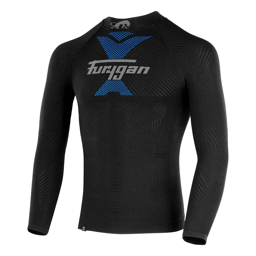 Furygan Active Thermo Base Layer Long Sleeves T-Shirt Black / Blue - FREE UK Shipping, FREE 365 Day Returns | Moto Central