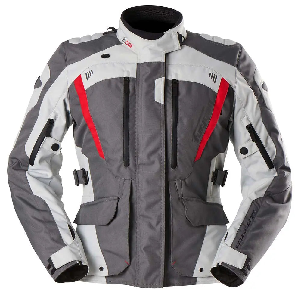 Furygan Apalaches Evo Ladies Textile Jacket Grey / Pearl / Red - FREE UK Shipping, FREE 365 Day Returns | Moto Central