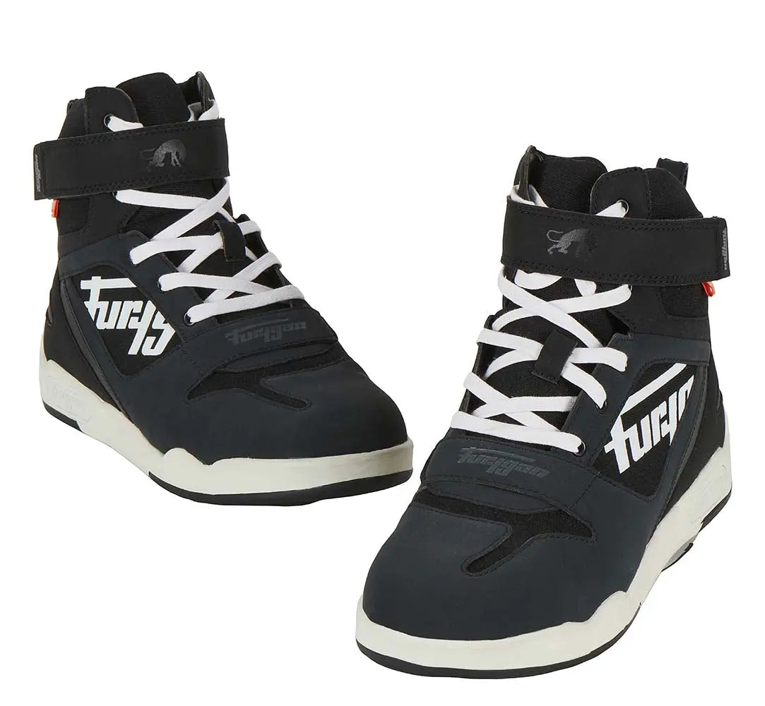 Furygan Basket Get Down Shoes Black / White - FREE UK Shipping, FREE 365 Day Returns | Moto Central