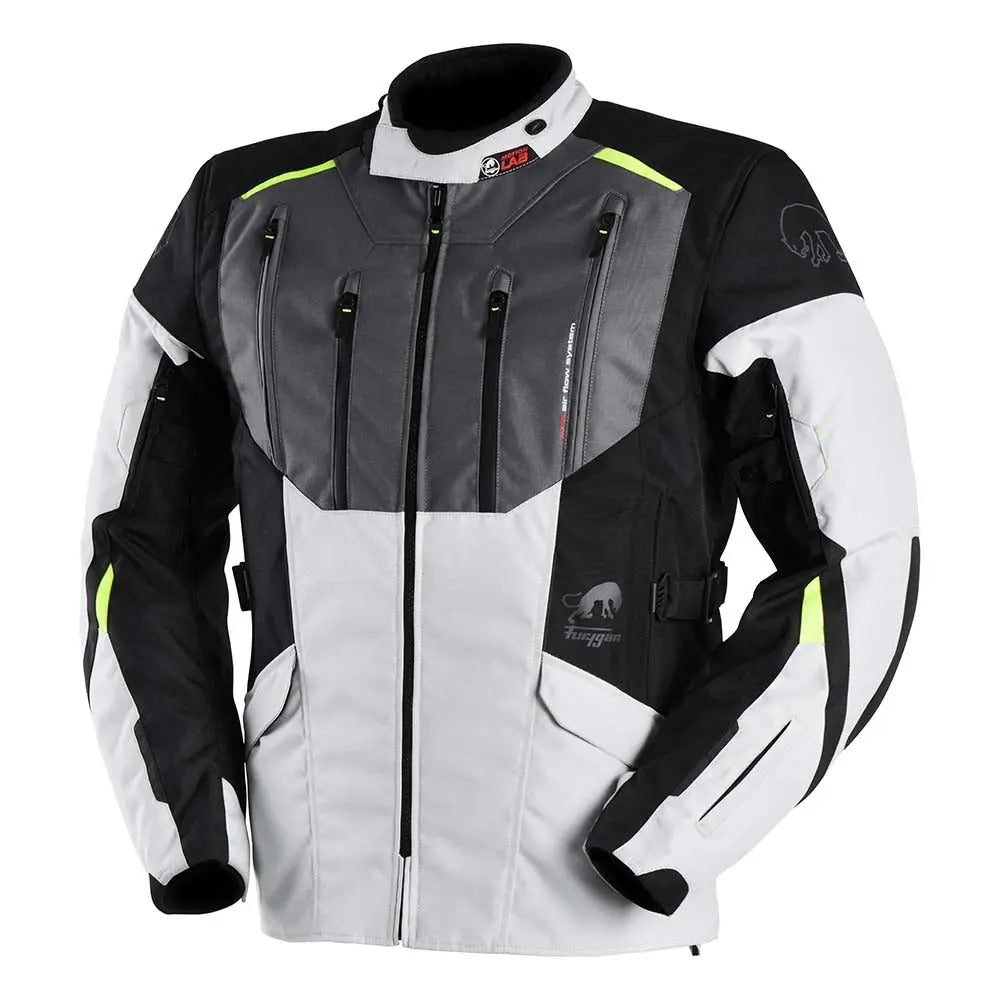 Furygan Brooks Textile Jacket Black / Pearl / Fluo Yellow - FREE UK Shipping, FREE 365 Day Returns | Moto Central