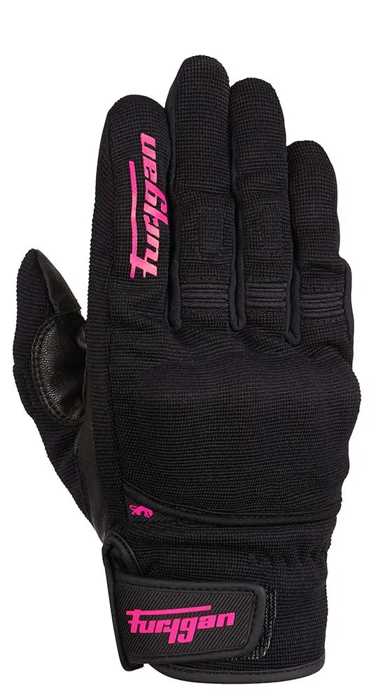 Furygan Jet D3O Ladies Textile Gloves Black / Pink - FREE UK Shipping, FREE 365 Day Returns | Moto Central