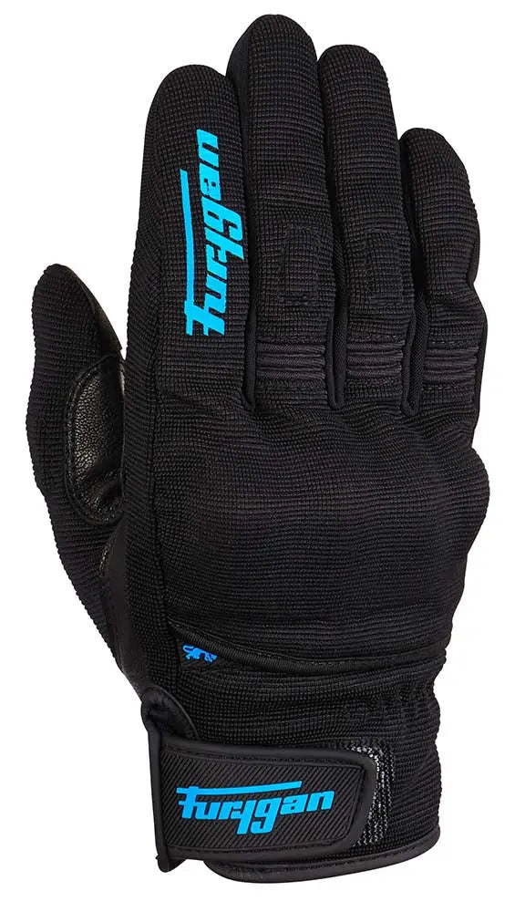 Furygan Jet D3O Ladies Textile Gloves Black / Turquoise - FREE UK Shipping, FREE 365 Day Returns | Moto Central