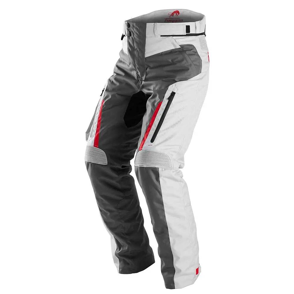 Furygan Killington Textile Trouser Grey / Pearl / Red - FREE UK Shipping, FREE 365 Day Returns | Moto Central