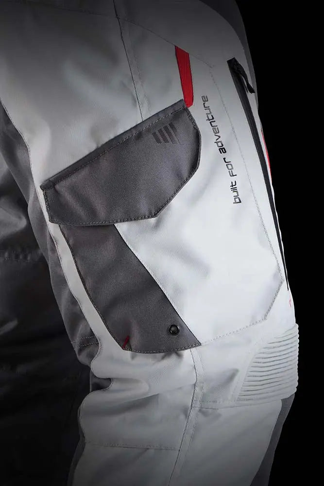 Furygan Killington Textile Trouser Grey / Pearl / Red - FREE UK Shipping, FREE 365 Day Returns | Moto Central