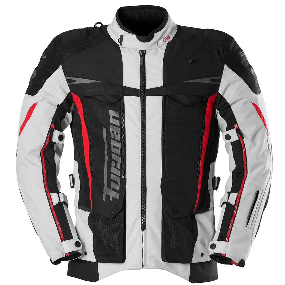 Furygan Montroc Kevlar Primaloft 3-In-1+ Jacket Black / Pearl / Red - FREE UK Shipping, FREE 365 Day Returns | Moto Central