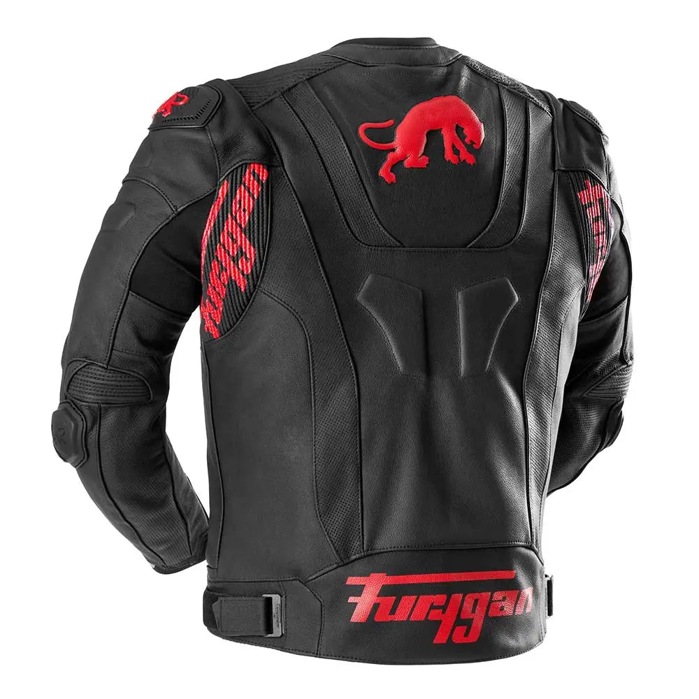 Furygan Raptor Evo 3 Leather Jacket Black / Red - FREE UK Shipping, FREE 365 Day Returns | Moto Central