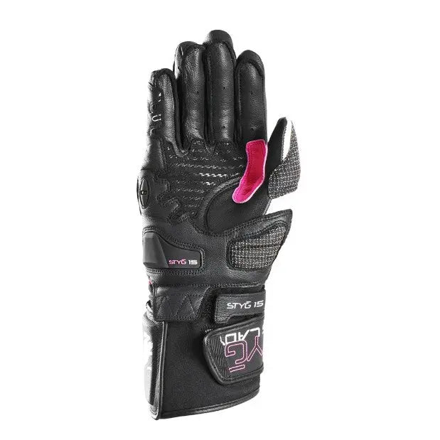 Furygan STYG 15 Ladies Gloves Black / Pink  - FREE UK Shipping, FREE 365 Day Returns | Moto Central