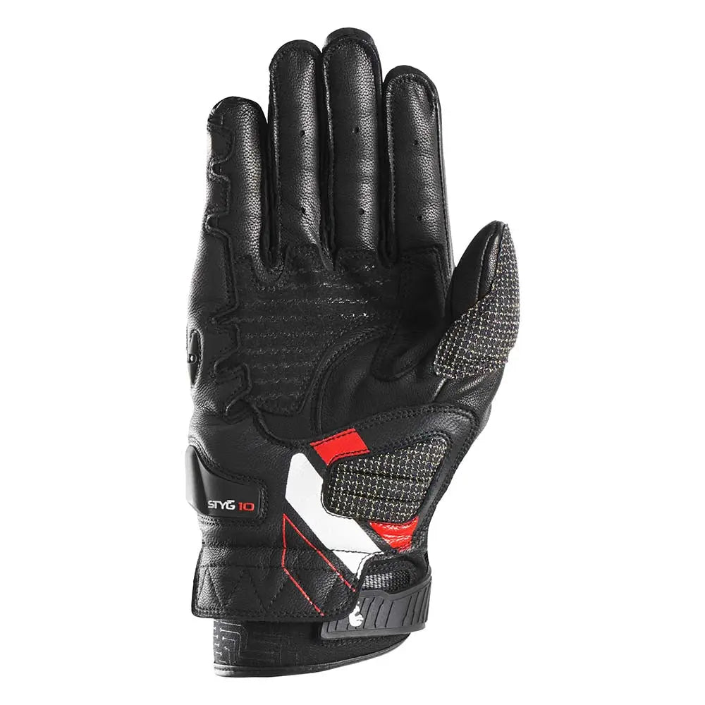 Furygan STYG10 Leather Gloves Black / White / Red - FREE UK Shipping, FREE 365 Day Returns | Moto Central