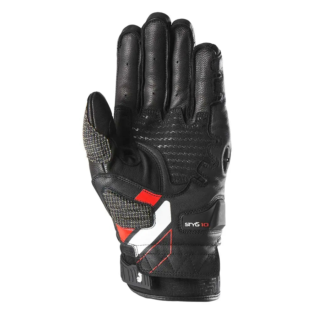 Furygan STYG10 Leather Gloves Black / White / Red - FREE UK Shipping, FREE 365 Day Returns | Moto Central