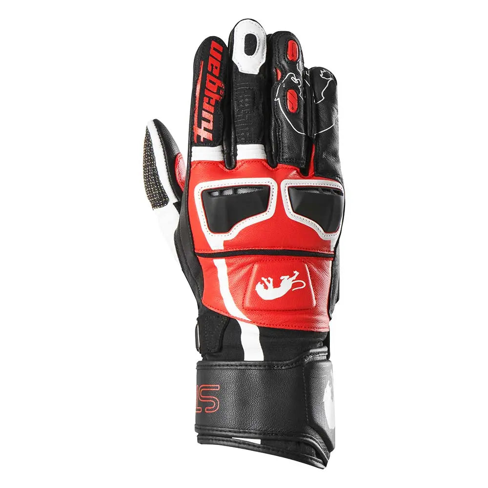 Furygan STYG15 Leather Gloves Black / White / Red - FREE UK Shipping, FREE 365 Day Returns | Moto Central