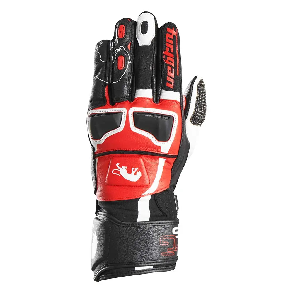 Furygan STYG15 Leather Gloves Black / White / Red - FREE UK Shipping, FREE 365 Day Returns | Moto Central