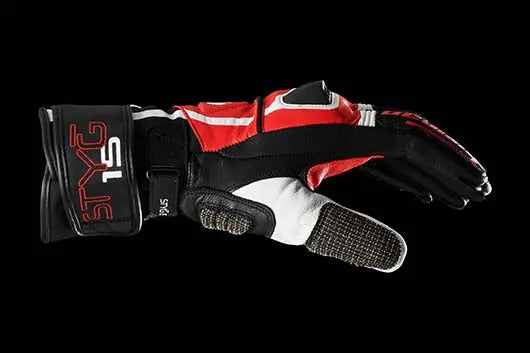 Furygan STYG15 Leather Gloves Black / White / Red - FREE UK Shipping, FREE 365 Day Returns | Moto Central