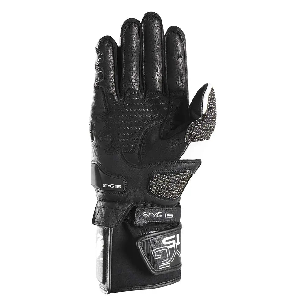 Furygan STYG15 Leather Gloves Black / White - FREE UK Shipping, FREE 365 Day Returns | Moto Central