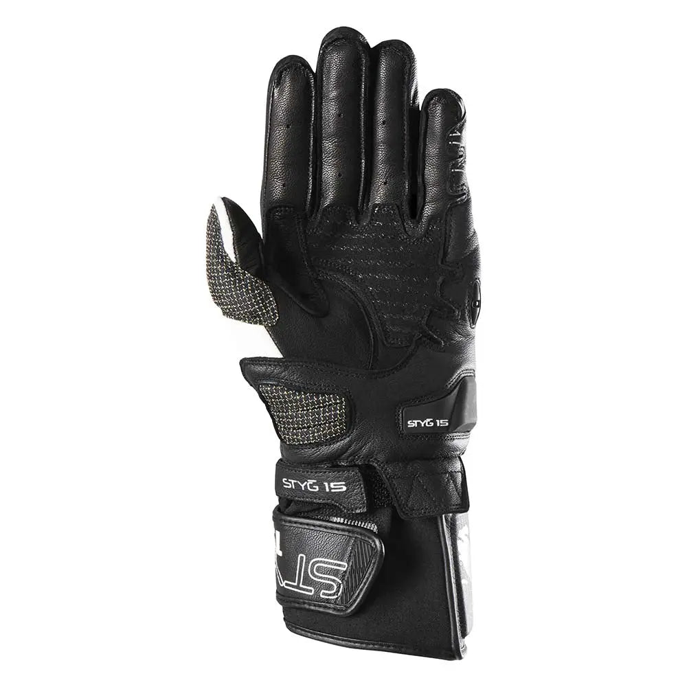 Furygan STYG15 Leather Gloves Black / White - FREE UK Shipping, FREE 365 Day Returns | Moto Central