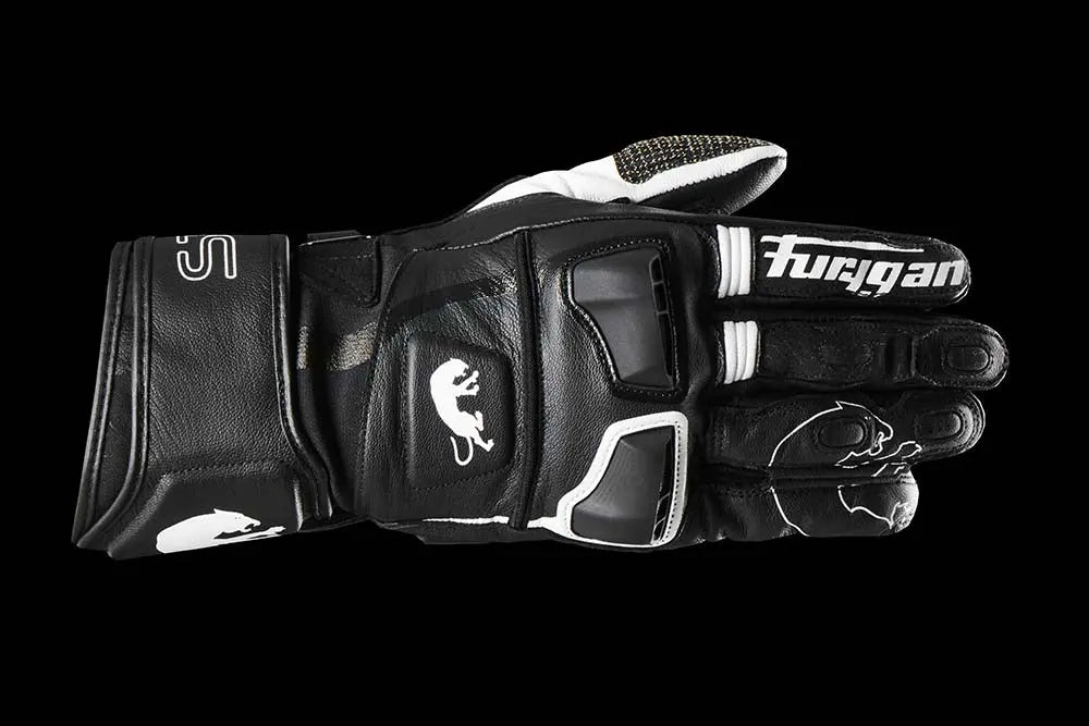 Furygan STYG15 Leather Gloves Black / White - FREE UK Shipping, FREE 365 Day Returns | Moto Central