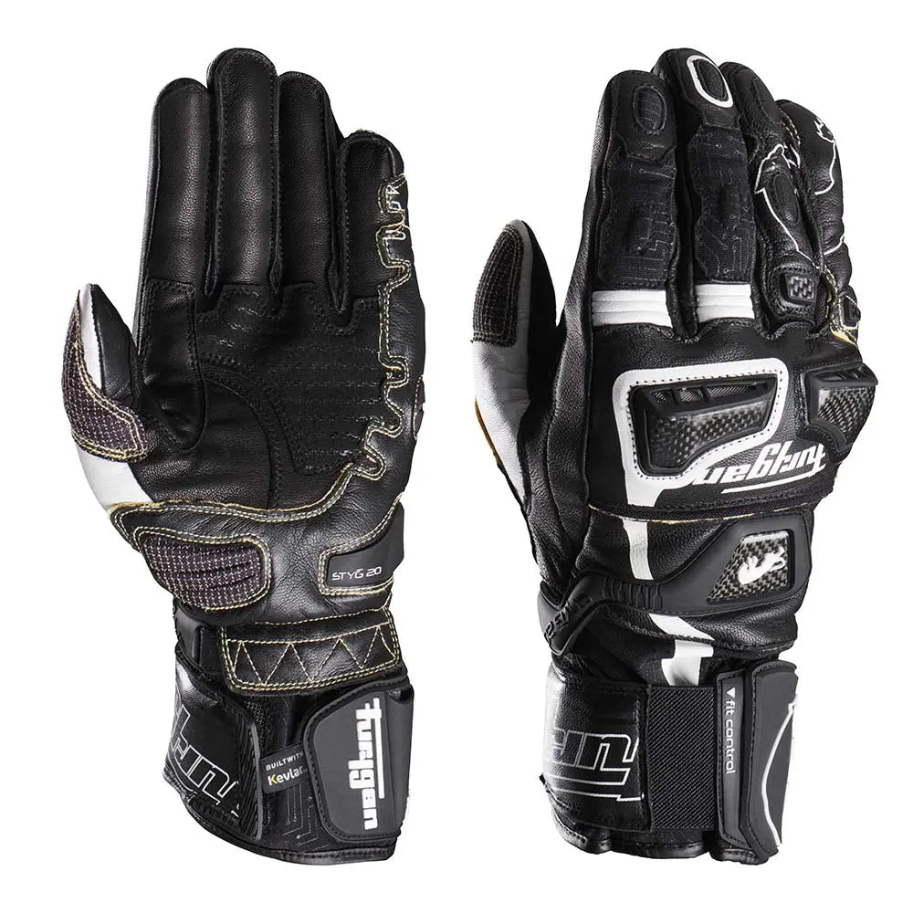 Furygan STYG20 X Kevlar Gloves Black / White - FREE UK Shipping, FREE 365 Day Returns | Moto Central