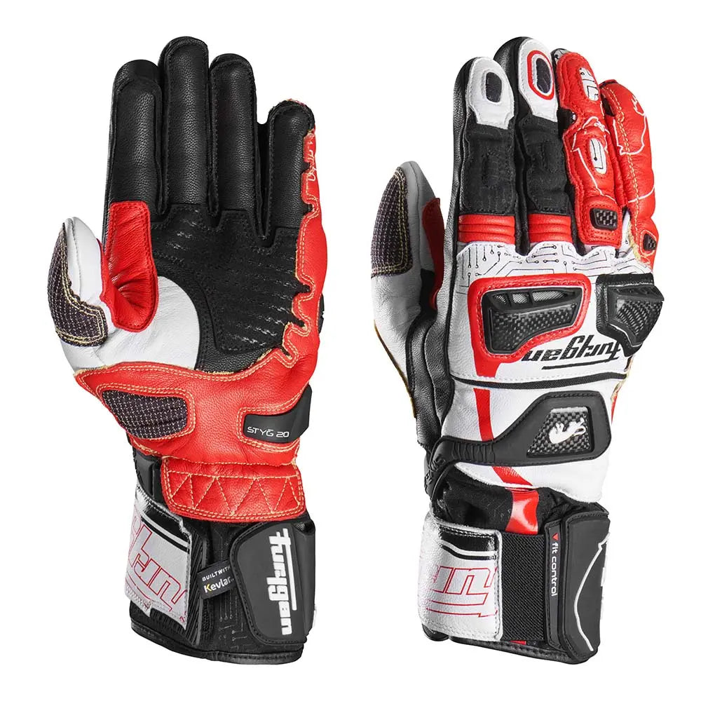 Furygan STYG20 X Kevlar Gloves Red / Black / White - FREE UK Shipping, FREE 365 Day Returns | Moto Central