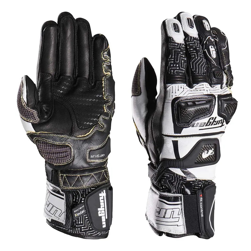 Furygan STYG20 X Kevlar Gloves White / Black - FREE UK Shipping, FREE 365 Day Returns | Moto Central