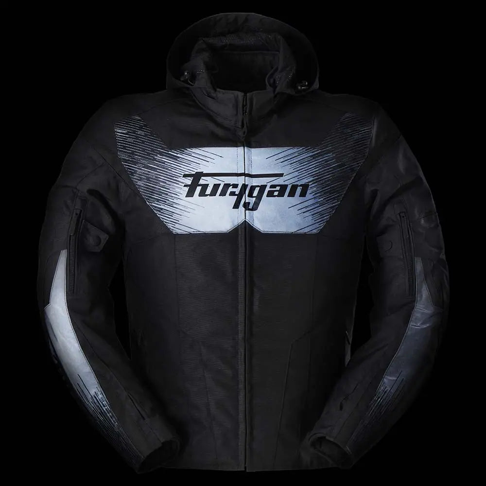 Furygan Shard HV Textile Jacket Black / Reflective Grey - FREE UK Shipping, FREE 365 Day Returns | Moto Central