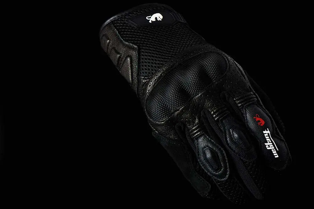 Furygan TD12 Leather & Textile Gloves Black - FREE UK Shipping, FREE 365 Day Returns | Moto Central