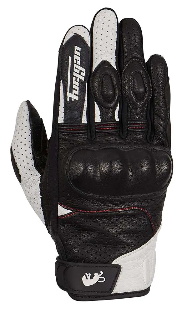 Furygan TD21 Vented Leather Gloves Black / White / Red - FREE UK Shipping, FREE 365 Day Returns | Moto Central