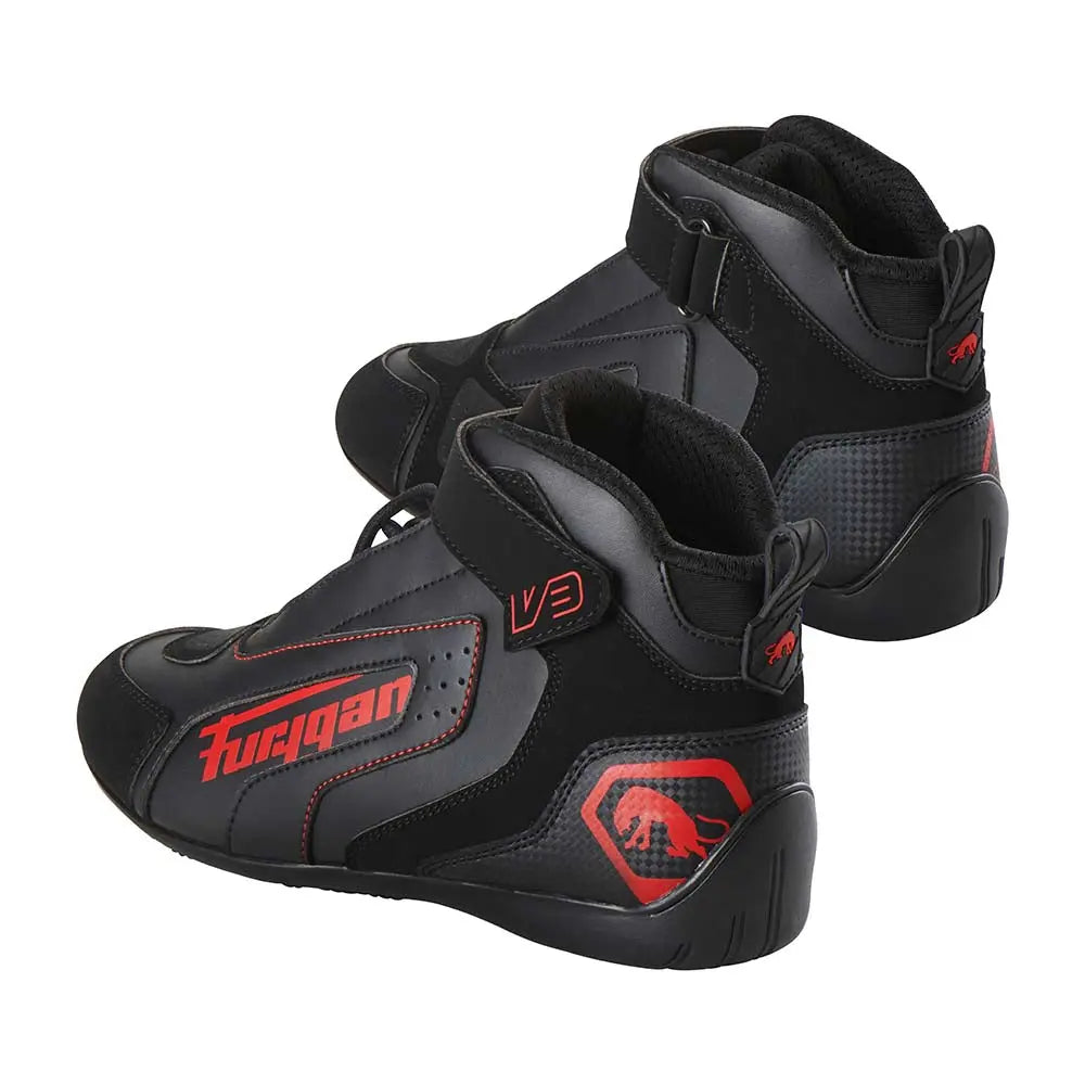 Furygan V3 Shoes Black / Red - FREE UK Shipping, FREE 365 Day Returns | Moto Central