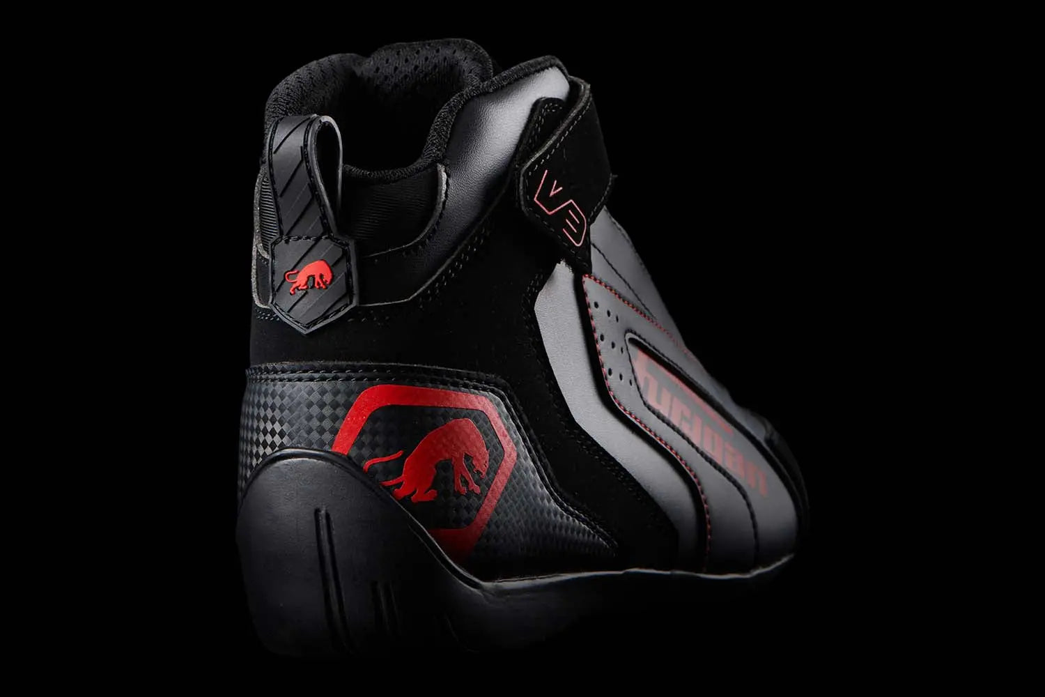 Furygan V3 Shoes Black / Red - FREE UK Shipping, FREE 365 Day Returns | Moto Central