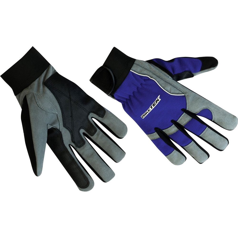 BikeTek Full-Finger Mechanics Gloves Blue