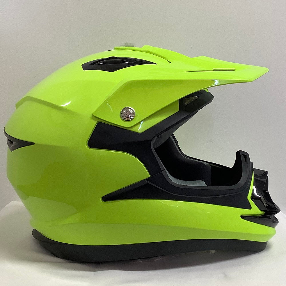 GSB XP-14B MX Off-Road Helmet Plain Gloss Fluo Yellow  - FREE UK Delivery - Moto Central