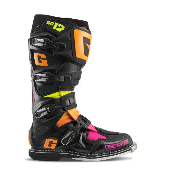 Gaerne SG-12 MX Boots Black / Orange / Pink - FREE UK Shipping, FREE 365 Day Returns | Moto Central