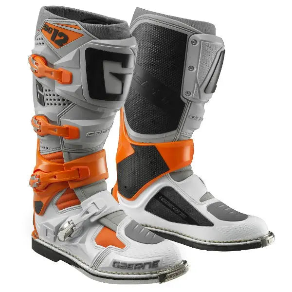 Gaerne SG-12 MX Boots Orange / Grey / White - FREE UK Shipping, FREE 365 Day Returns | Moto Central