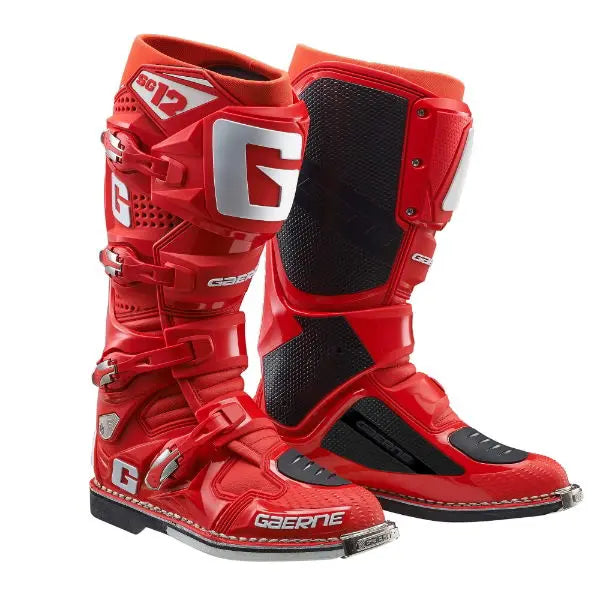 Gaerne SG-12 MX Boots Solid Red - FREE UK Shipping, FREE 365 Day Returns | Moto Central