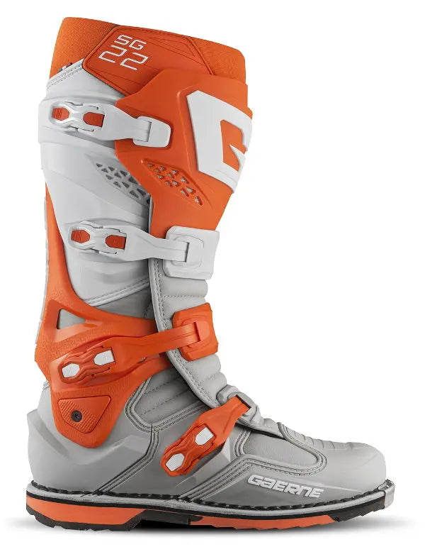 Gaerne SG.22 MX Boots Orange / White / Grey - FREE UK Shipping, FREE 365 Day Returns | Moto Central