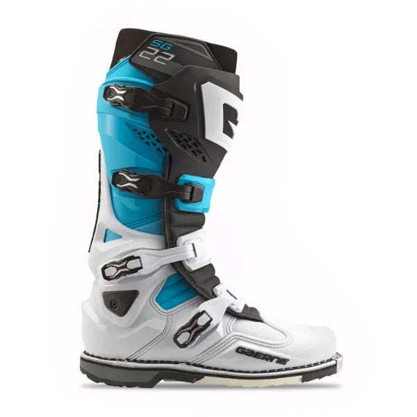 Gaerne SG.22 MX Boots White / Black / Blue - FREE UK Shipping, FREE 365 Day Returns | Moto Central