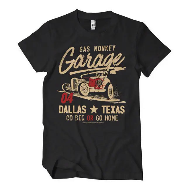 Gas Monkeys Garage Go Big Or Go Home T-Shirt Black  - FREE UK Shipping, FREE 365 Day Returns | Moto Central